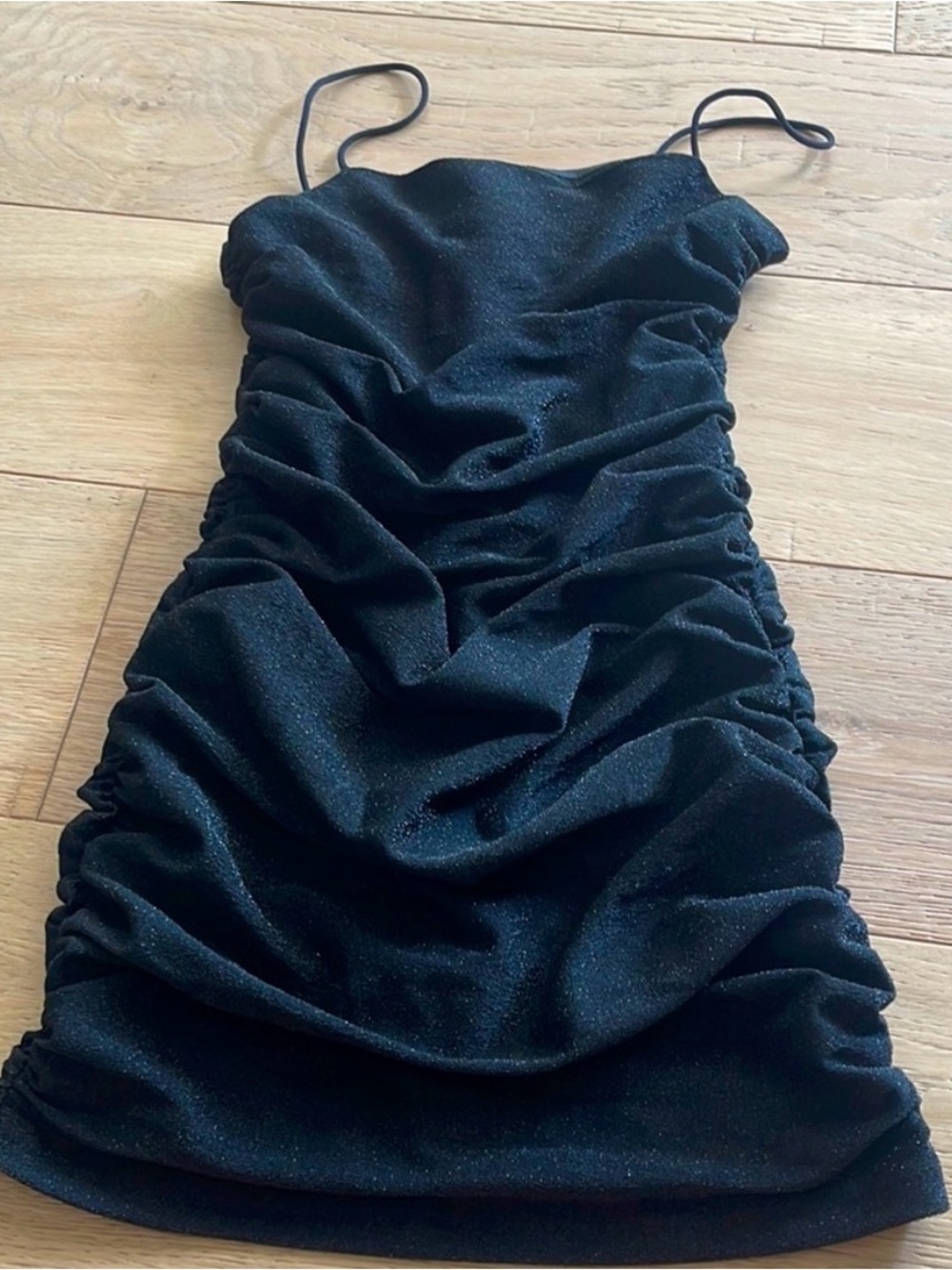 Black Glitter Mini Dress